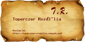 Toperczer Rozália névjegykártya