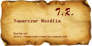 Toperczer Rozália névjegykártya